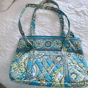 Vera Bradley Blue and Green Patterned Tote Bag